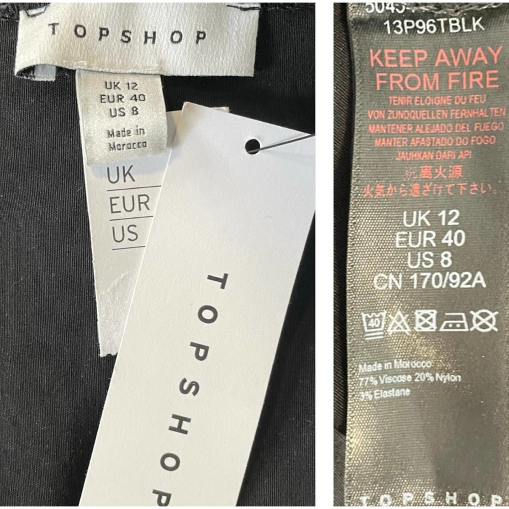 TOPSHOP Black Bengaline Bardot Off the Shoulder Blouse Top NEW US 8 - Picture 4 of 5